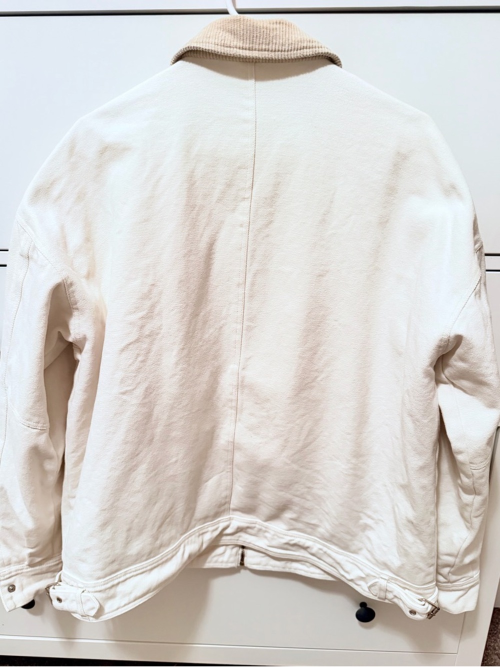 Lioness Cream Zip-Front Jacket with Tan Corduroy Collar - Picture 4 of 6